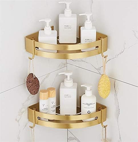 VIDI Corner Shelf Wall Mounted Bathroom Brushed Gold Aluminum Bath Shower Shampoo Holder Shelf