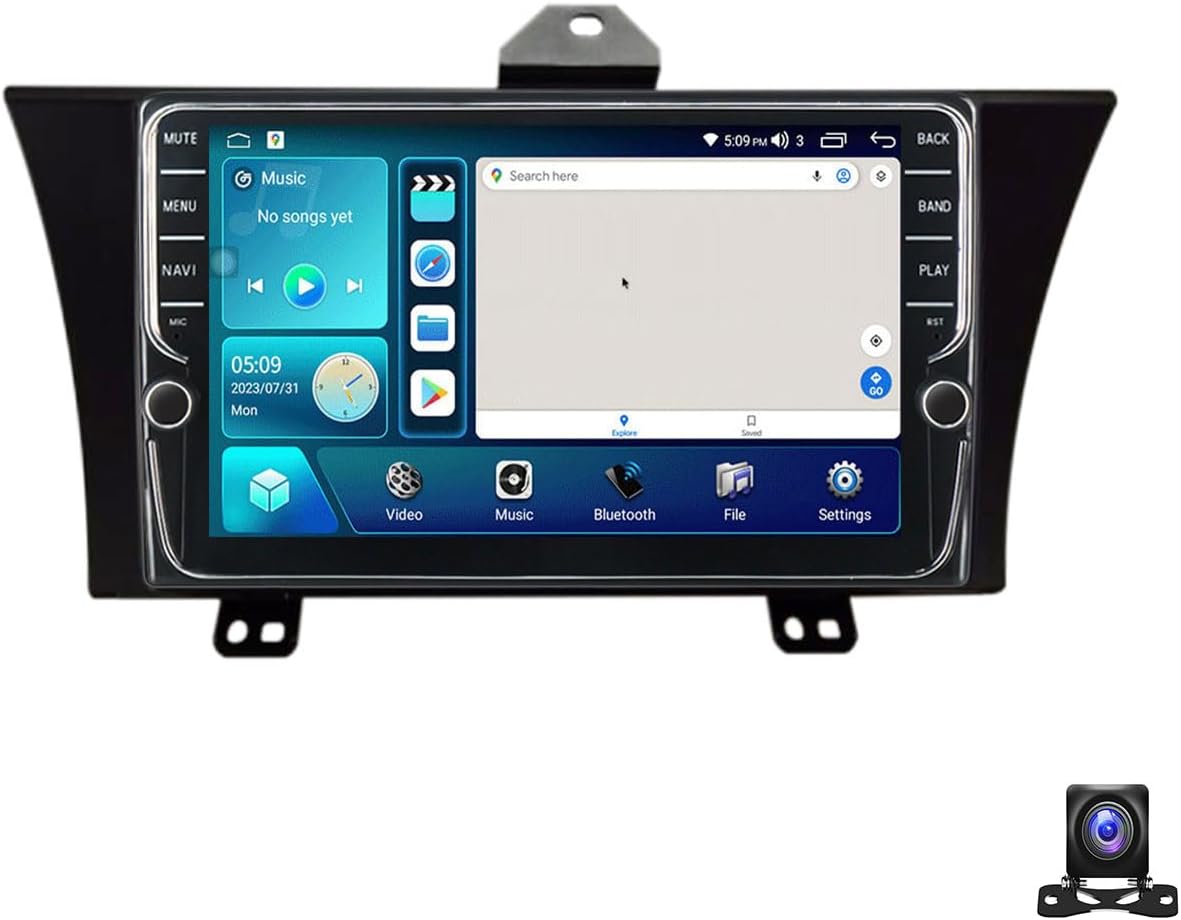 Double Din Car Stereo Bluetooth MP5 Player with Carplay/Auto, 9 Inch Touchscreen Radio Receiver with AHD Backup Camera, Compatible with Honda Elysion 2012~2015 Support 4G/SWC/DSP,K100S