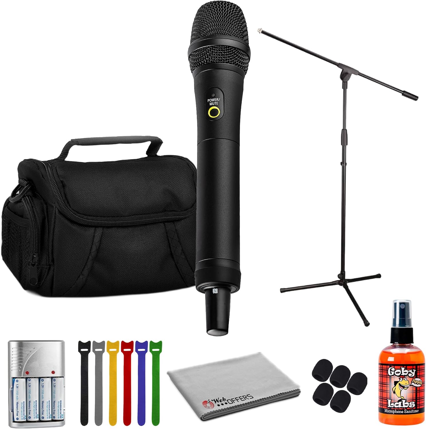 Sony UTX-M40 Wireless Handheld Microphone Transmitter– Cardioid Mic for Live Performance, Interviews & Broadcasting– UC25 (536–608 MHz) | Cleaning Cloth | Mic Stand | Bag | More (Renewed)