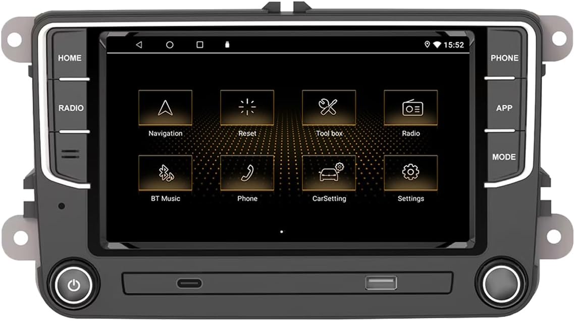 7 Inch Android 13 Car Radio for Volkswagen Golf 5 6 Polo Skoda Tiguan Passat Compatible with CarPlay Android Auto, 2 DIN Touch Car Radio Display with BT FM/RDS GPS WiFi USB Canbus SWC+ Reversing
