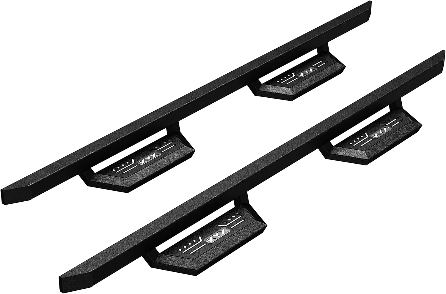 KYX Running Boards & Steps Nerf Bars Fit for 2007-2019 Chevy Silverado/Sierra 2500HD/3500HD Crew Cab, A Pair 6 inch Car Door Side Steps Nerf Bars Truck Boards Step Rails-Red Logo