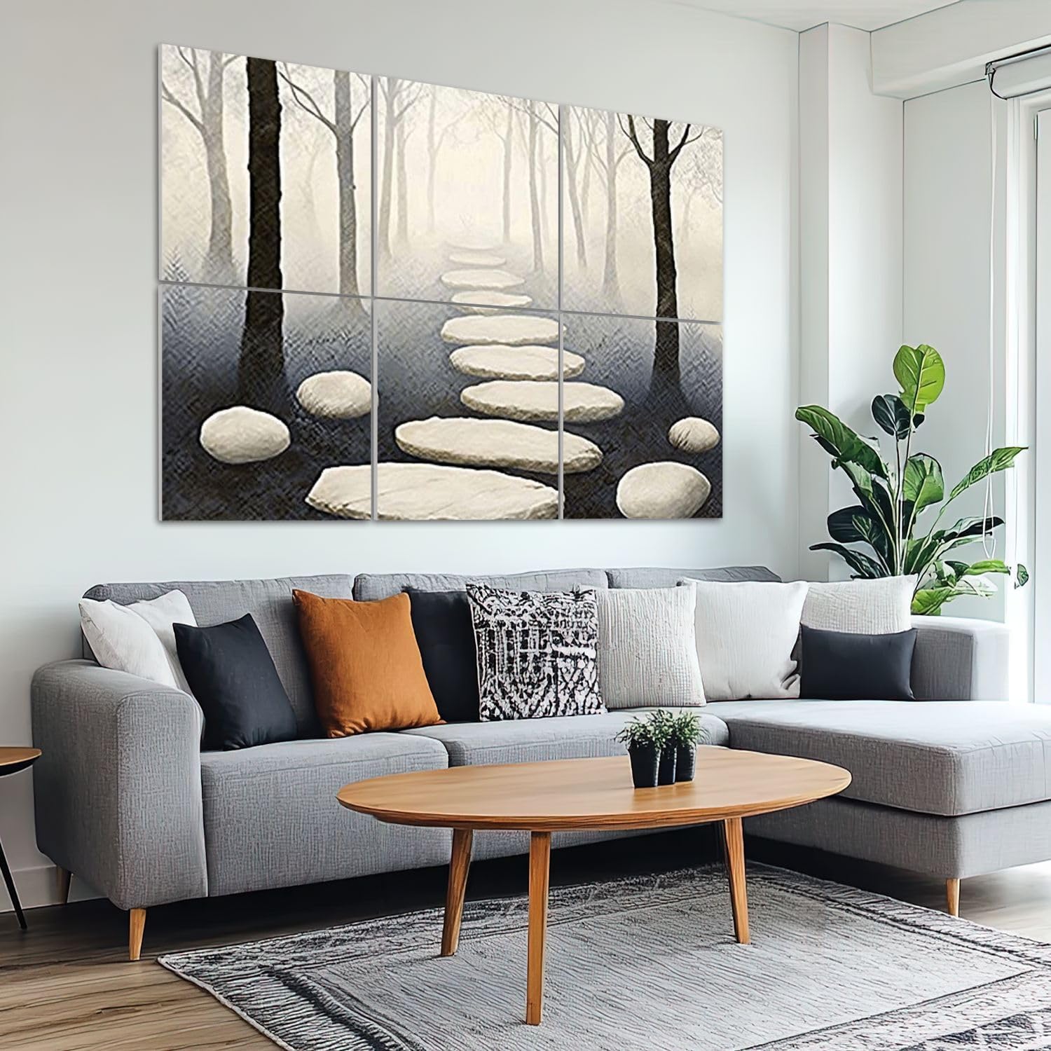 6 Pack Art Acoustic Panels Sound Absorbing Zen Stones Black And White Modern Inspirational Abstract Stone Foggy Decorative Soundproof Wall Panels Self Adhesive for Recording Studios Office 72