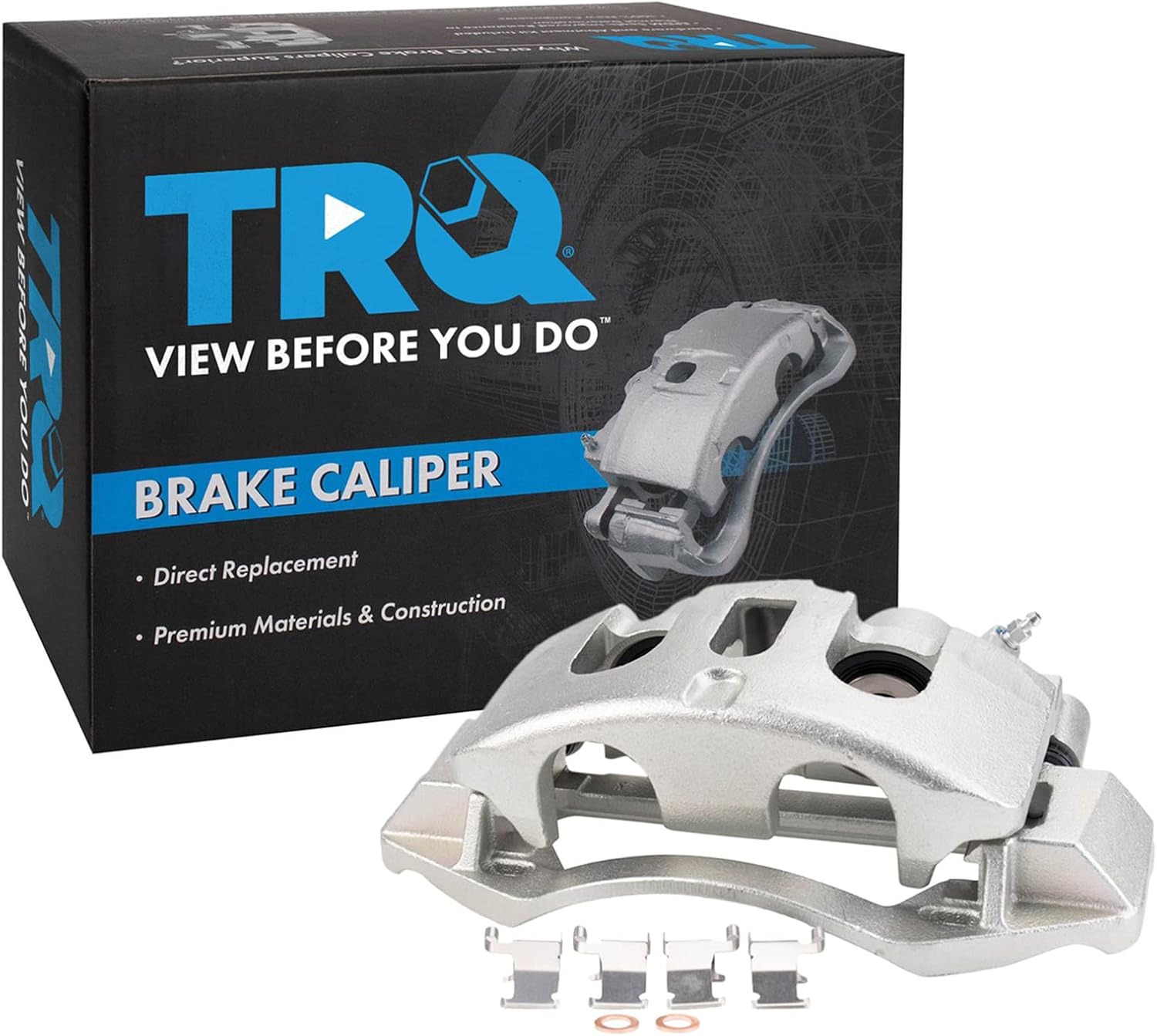 TRQ Rear Left Brake Caliper w/Bracket Drivers Side Compatible with 2011-2019 Chevrolet Silverado 2500 HD Silverado 3500 HD 2016-2019 Suburban 2016 Suburban 3500 HD GMC Sierra 2500 HD Sierra 3500 HD