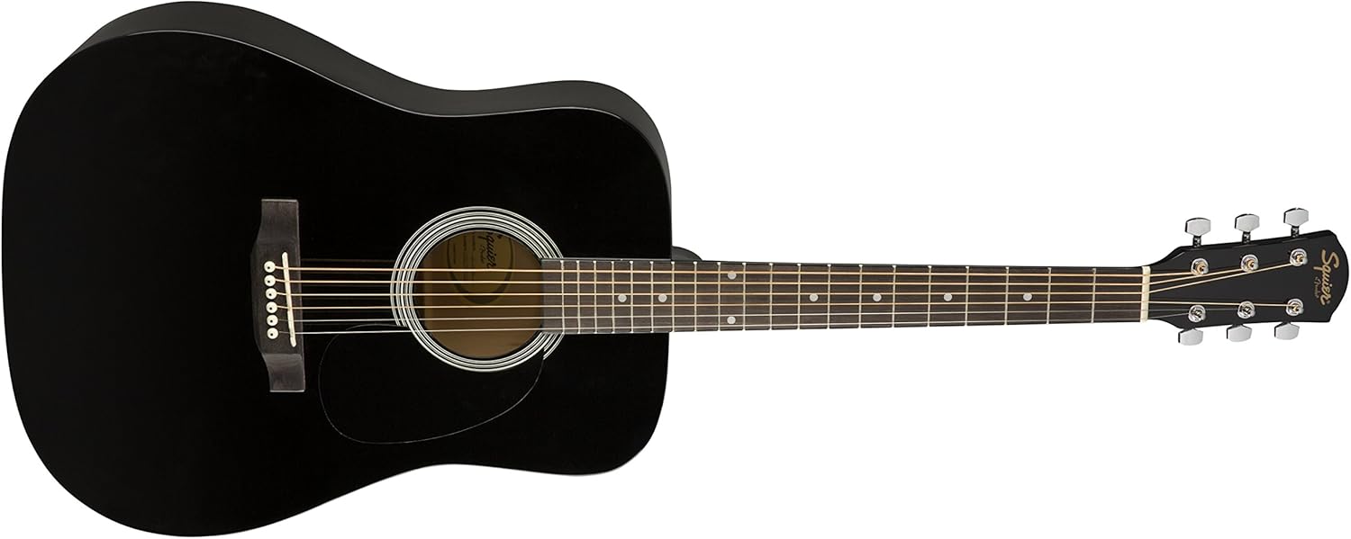Fender Squier by Fender SA-150 Dreadnought Acoustic Guitar - Gloss Black Finish