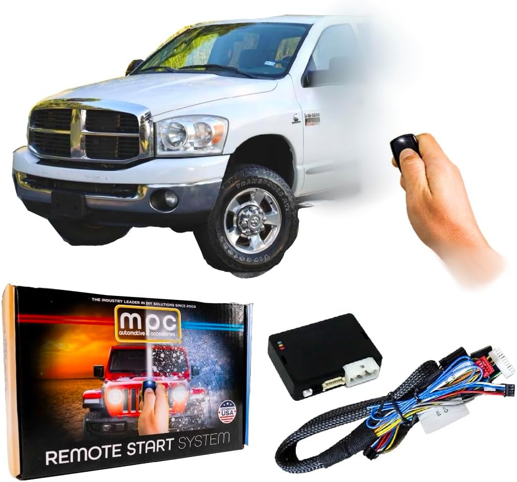 MPC Factory Fob Activated Remote Start Compatible with 2006-2007 Dodge Ram 2500 - Gas/Diesel - Includes T-Harness and USA Tech Support