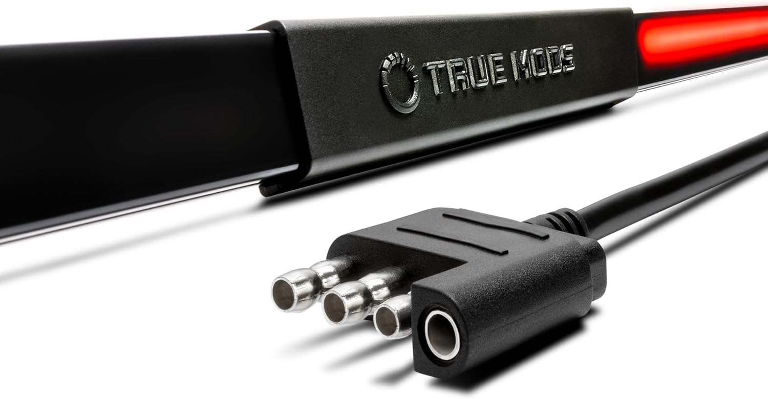 True Mods 60 Inch Smoked LED Tailgate Light Bar Strip for Pickup Truck Trailer Vehicle [Rigid Aluminum] [Ignition Sequence] [Sequential Turn Signal] Rear TBT Running Brake Reverse Tail Gate Lightbar