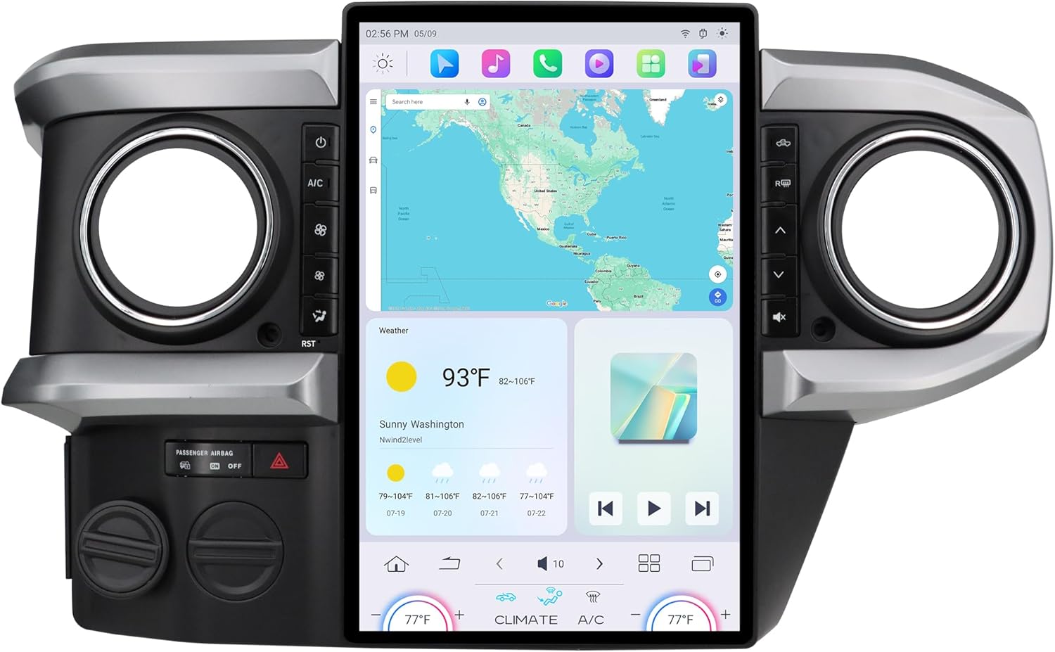 Cidava 13 Inch Car Radio for Toyota Tacoma 2016-2023, T-Style Car Stereo Android 11 Head Unit Replacement with Wireless CarPlay/Android Auto, Fast Boot, Upgraded DSP & EQ, 4G LTE, 8+128GB