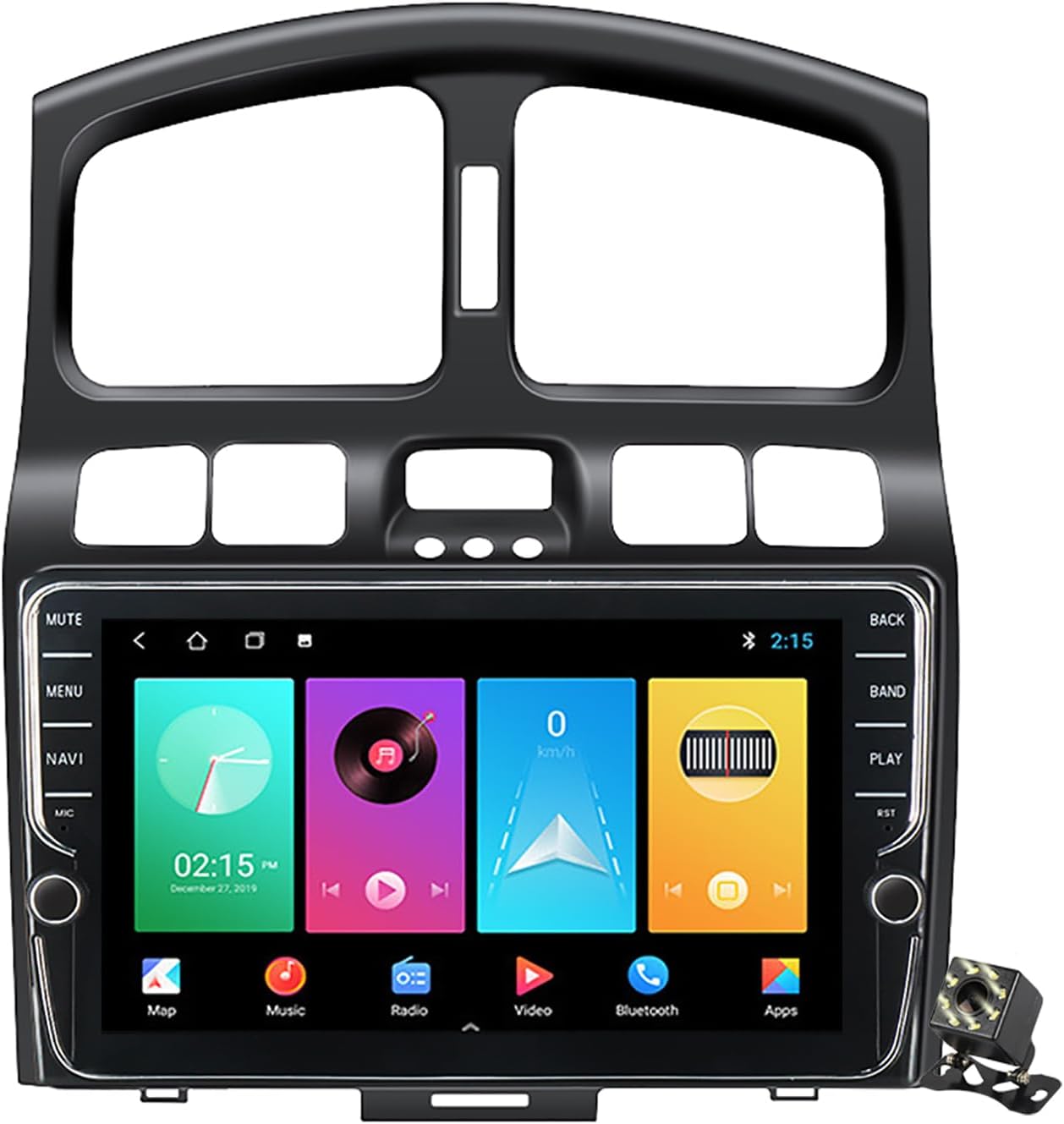 Android 11 Car Navigation GPS Radio for Hyundai Santa Fe SM 2000-2012 for JAC S1 (Rein) 1 2007-2013 Car Stereo with BT Car-Play/Auto WiFi SWC FM/RDS+Backup Camera