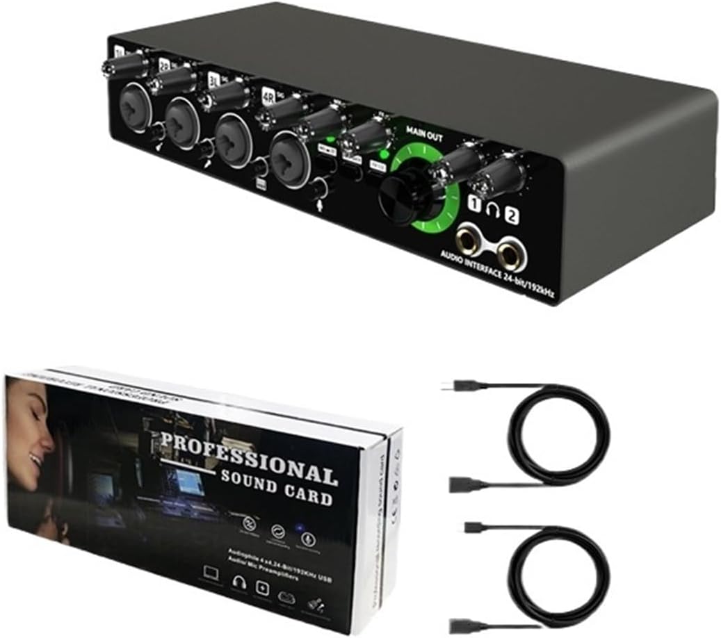 Universal Audio Interface UA22 Audio Interface Sound Card with Power Switch Volume Knob for Studio Recording