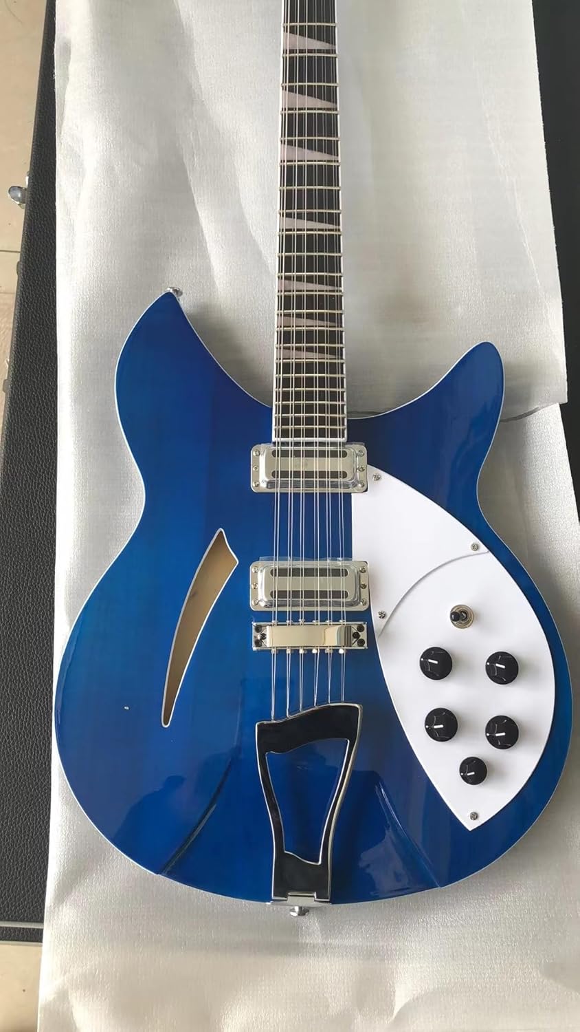 In 12 Strings Jazz Electric Guitar Semi-Hollow Maple Body Chrome Hardware Glossy Finish Free Delivery