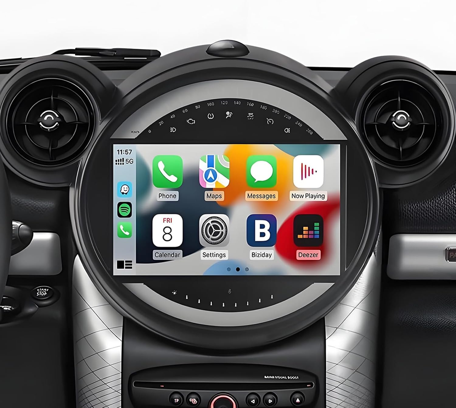 Car Stereo Radio for BMW Mini Cooper 2011-2016，9” Touch Screen Car Radio Receiver with/Wired with Carplay Android Auto GPS Navigation Head Unit Bluetooth WiFi Rear Camera - 2G+32G