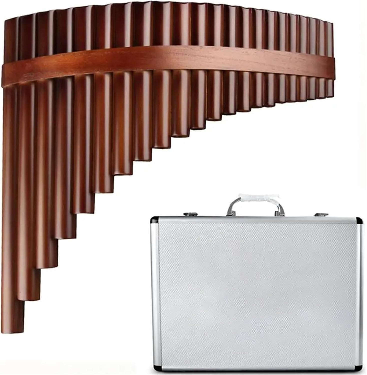 Woodwind Musical Instruments 22 Pipes Pan Flute G Key Pan Pipes (Color : Right add box)