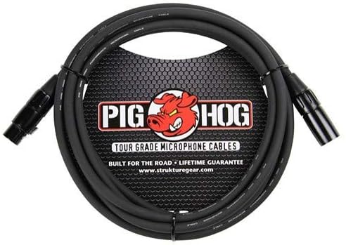 Pig Hog PHM50 High Performance 8mm XLR Microphone Cable, Black, 50 Feet & PHM30 High Performance 8mm XLR Microphone Cable, 30 Feet