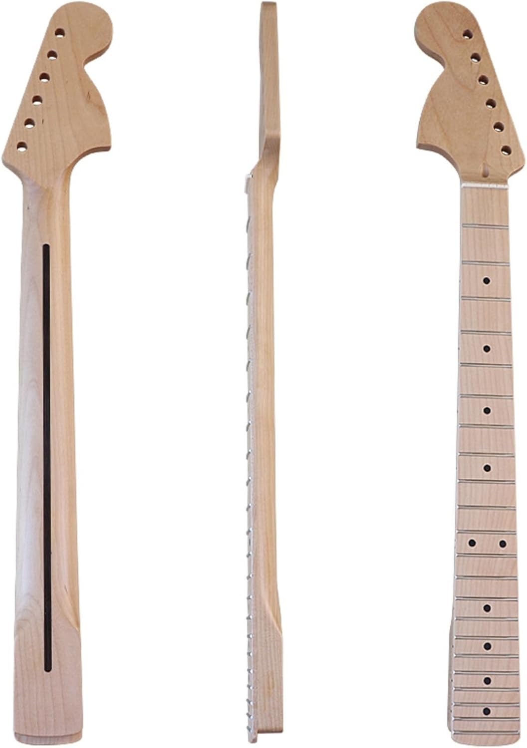 Left-Handed Stratocaster Neck, 22-Fret 6-String Electric Guitar Neck in Natural Matte Finish, Canadian Maple with 350R Radius | Compatible with 5.6-5.7 Strat Body for DIY Guitar Building & Upgrades