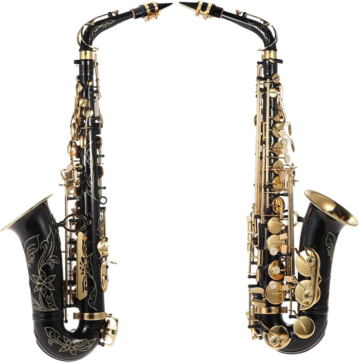 EB Alto Saxophone Brass E Flat Sax 82Z Key Type Woodwind Instrument with Cleaning Brush Cloth Gloves