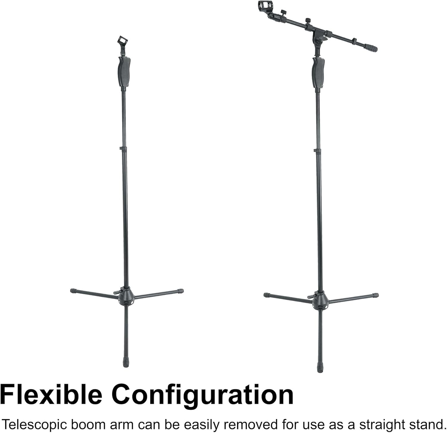 Rockville PRO-D7 Kit Bundle: 7-Piece Drum Microphone Set with Bass, Snare, and Overhead Condenser Mics, (2) RVMIC3 V2 Tripod Boom Stands, (2) Kick Drum Amp Mic Stands with Round Base, 5-Items