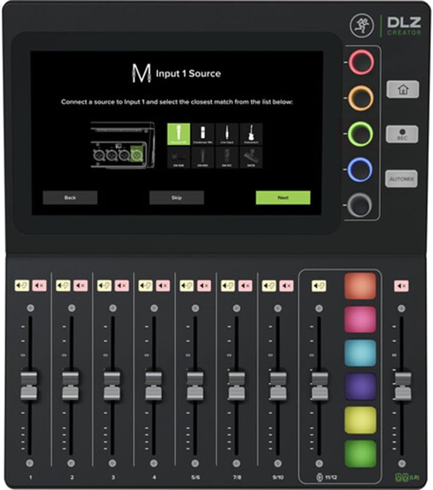 Mackie DLZ Creator Adaptive Digital Mixer with Mix Agent Technology Bundle with Polsen HPC-A30-MK2 Closed-Back Studio Monitor Headphones and 4x XLR-XLR cable