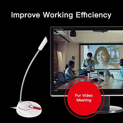 Mini Microphone Studio Speech Speakers 3.5mm Jack Plug Wired Microphones for PC Computer Laptop Notebook Loud Speaker (Color : Black) (White)