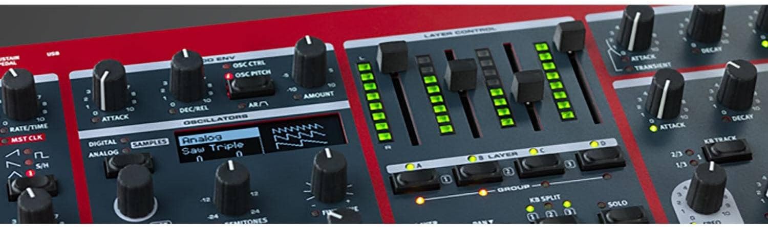 Nord USA, 61-Key Wave 2 4-Part Performance Synthesizer, with Virtual Analog Synthesis, Samples, FM and Wavetable