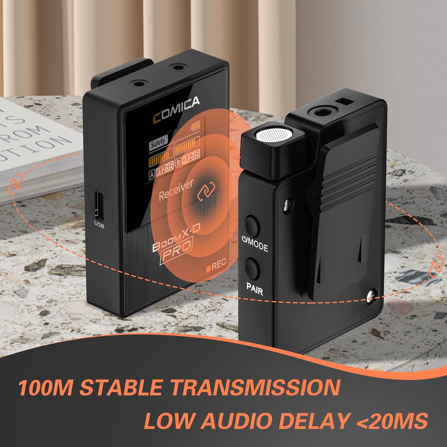 COMICA BoomX-D2 PRO Wireless Lavalier Microphone for iPhone Android Camera PC, Lapel Mic with 16GB Storage, Safety Audio Track, Noise Cancellation, Lav Mic for YouTube TikTok Video Recording