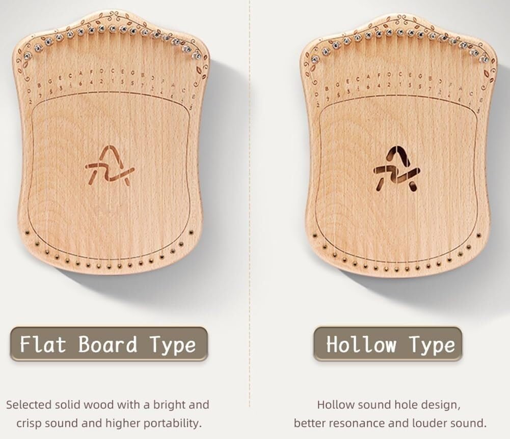 21 Metal Strings Thumb Harp with Tuning Wrench, Spare Strings and EVA Bag,Lyre Harp, Fingerpicking String Instrument (Color:Default)