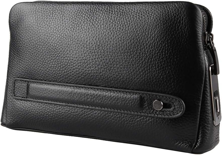 SUNGOOYUE Smart Fingerprint Wallet, Biometric Security Lock Luxury Leather Men’s Zipper Design with Type-C Charging 10-Fingerprint Storage for Travel Daily Use