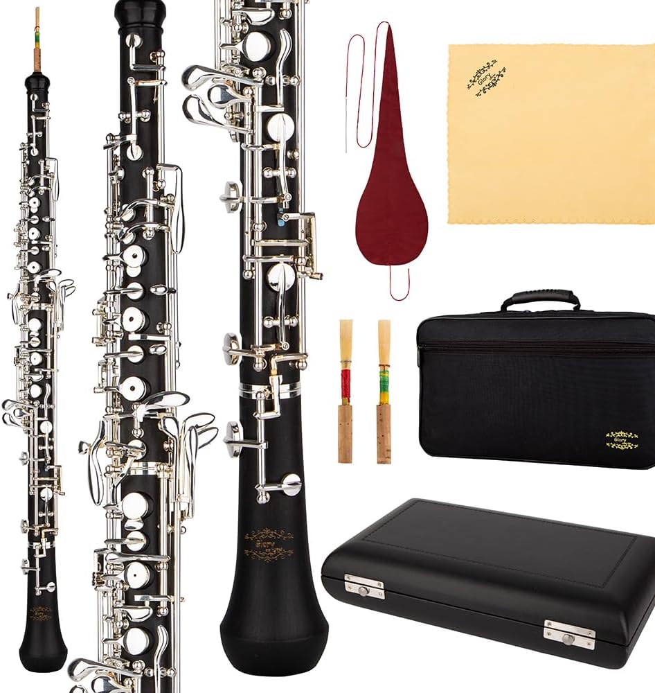 Glory Oboe C Key Cupronickel Plated Silver Woodwind Musical Instrument for Beginner