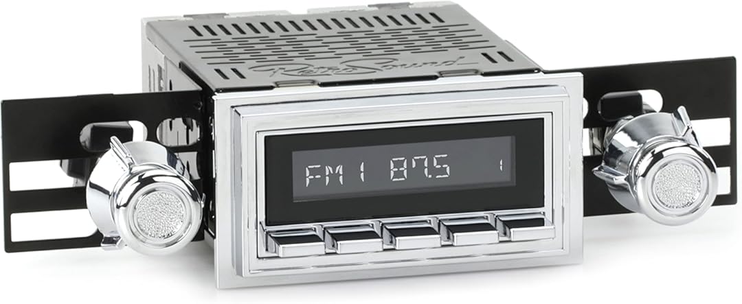 RetroSound HC-126-05-75 Hermosa Direct-Fit Radio for Classic Vehicles (Chrome Face and Buttons, Chrome Bezel)