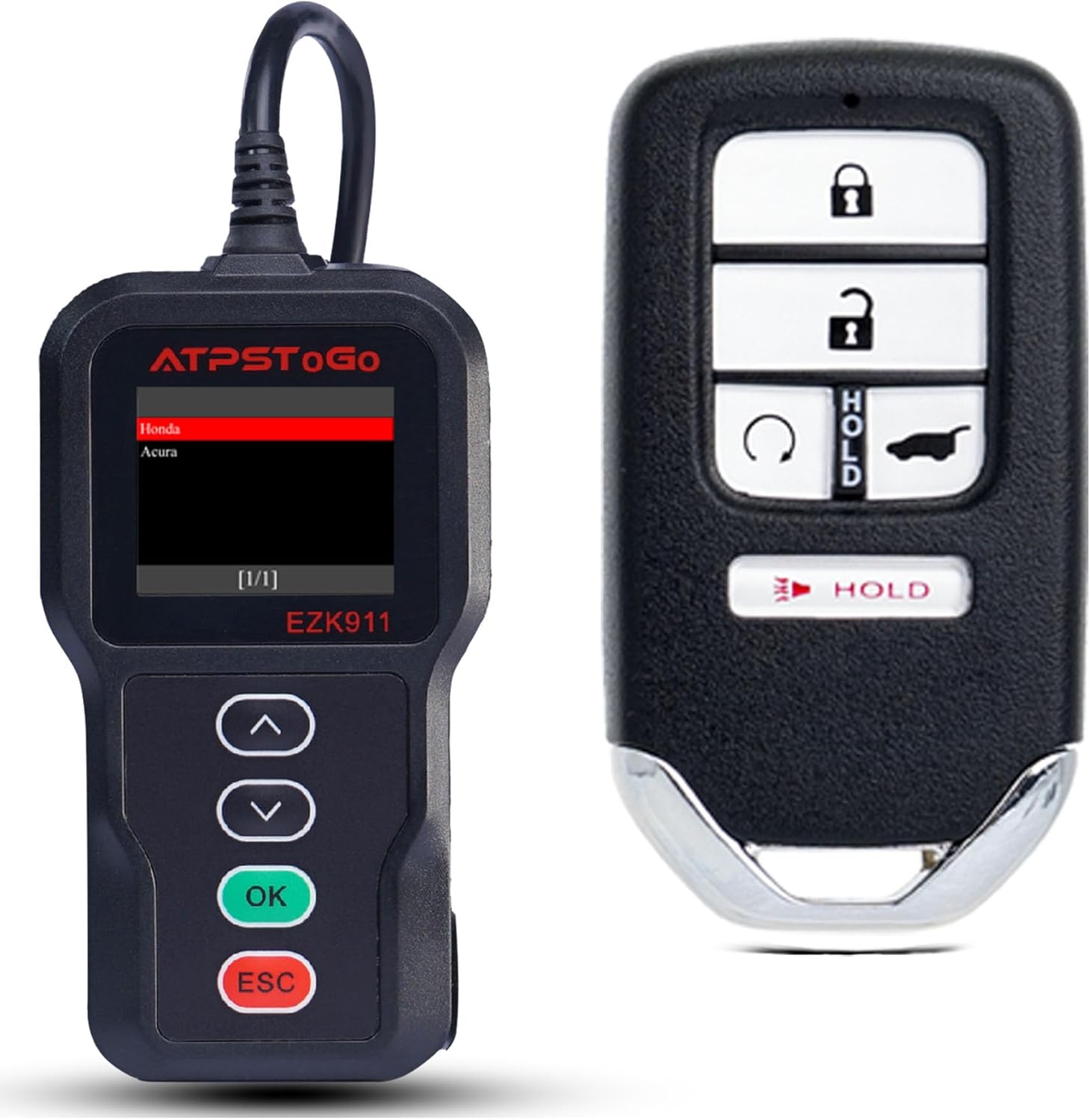 DIY Smart Key Fob Replacement Compatible with Honda CRV 2017-2022, Civic 2018-2021 Keyless Entry Remote Replaces FCC ID: KR5V2X (V44) 5 Button