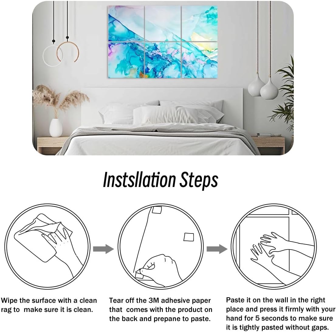 6 Pack Art Acoustic Panels Clouds Macro White Grass Blots Transparent Soundproof Wall Panels, 48