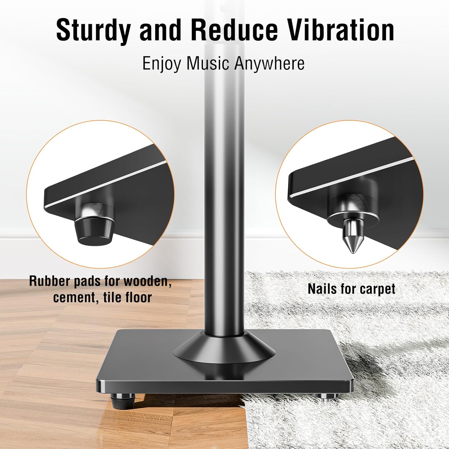 ELIVED Speaker Stands for Sonos Era 100, Long Arm TV Wall Mount for Most 32-75 Inch TVs, 37.9 Inch Long Extension Corner TV Mount 99 lbs. Max VESA 600x400mm
