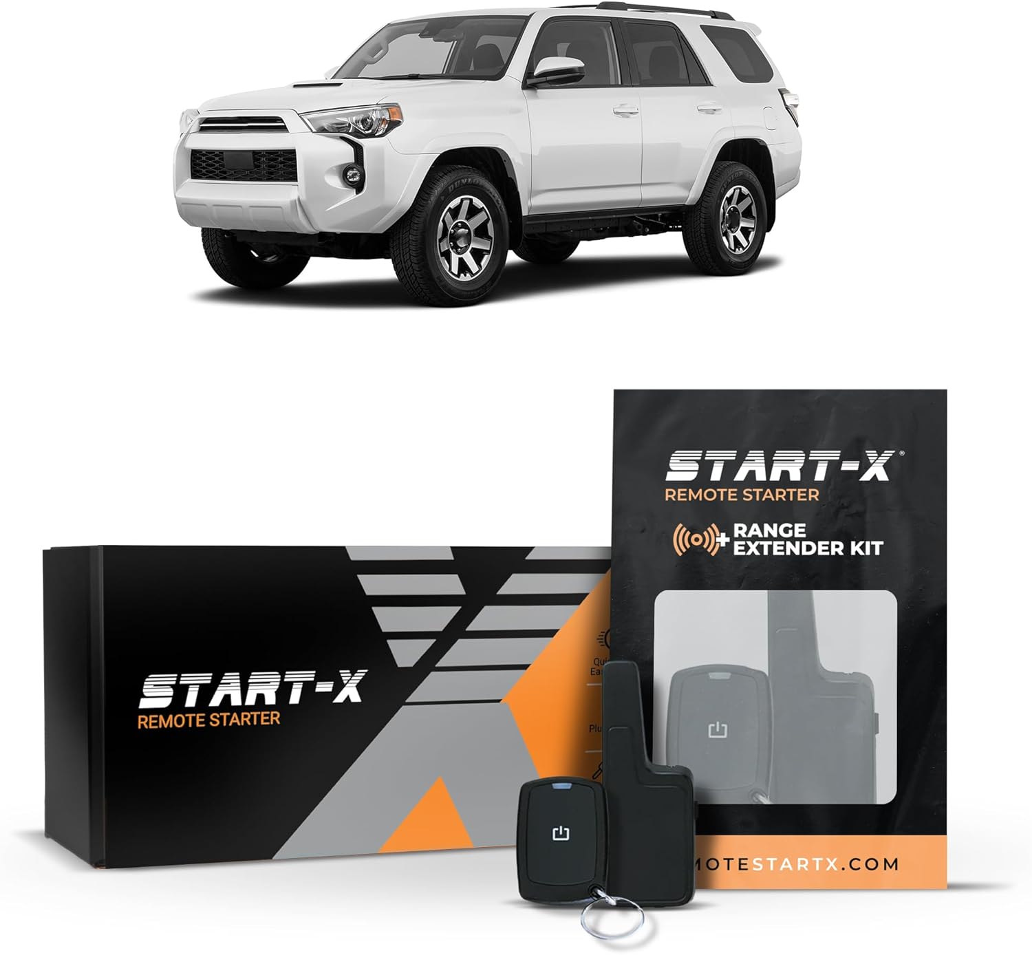 Start-X Remote Starter Kit + 2000ft 1 Way Range Extender for Toyota 4Runner (2020, 2021, 2022) Vehicles with Key Ignition