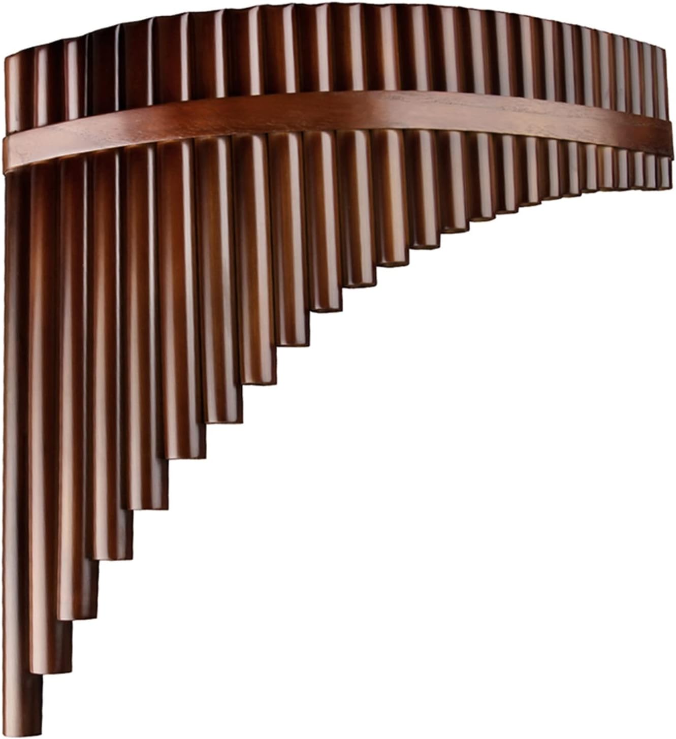 KESHUO 25 Pipes C Key Brown Pan Flute Woodwind Instrument Bamboo Handmade Pan Pipe Panpipes (Color : 25C Right Hand)