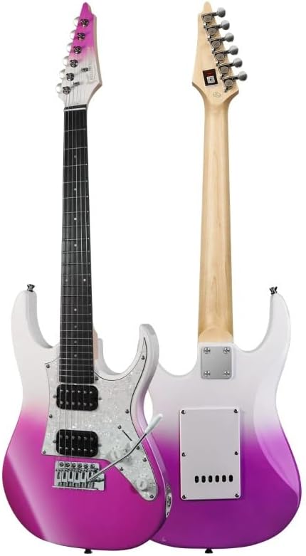 Compact Electric Guitar Solid Body Colorful Finish – Lightweight 6-String Electric Guitar for Beginners, Home Practice, Travel or Decorative Display, High-Grade Affordable Design