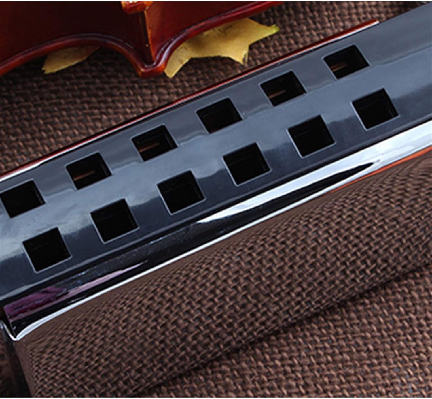 Folk Instruments Bass Harmonica Pocket Ensemble Orchestral Harmonica 12 Holes Harp Mouth Organ Musical Instruments for Beginners (Color : Silver)