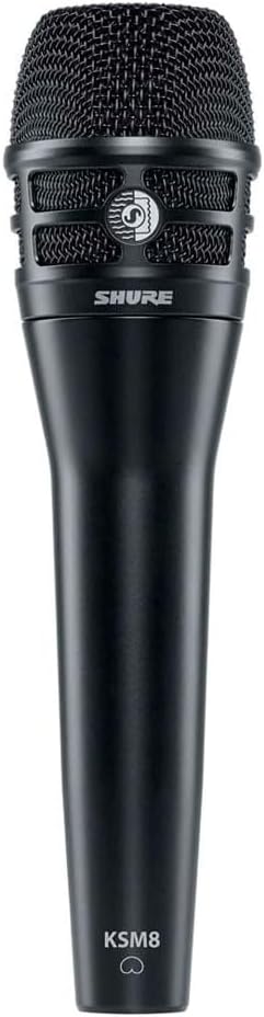 Shure KSM8 Dualdyne Dynamic Vocal Microphone – Dual-Diaphragm Cardioid Mic for Live Performance, Studio Recording & Broadcasting, Black