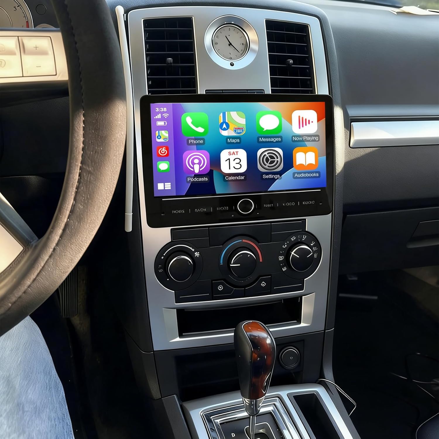 PHEZEN 10 inch Touchscreen Car Stereo Fit for Chrysler 300C 2008-2010, Android 14 Double Din Car Radio with Carplay & Android Auto in-Dash Navigation BT Mirror Link WiFi Backup Camera 4+64G