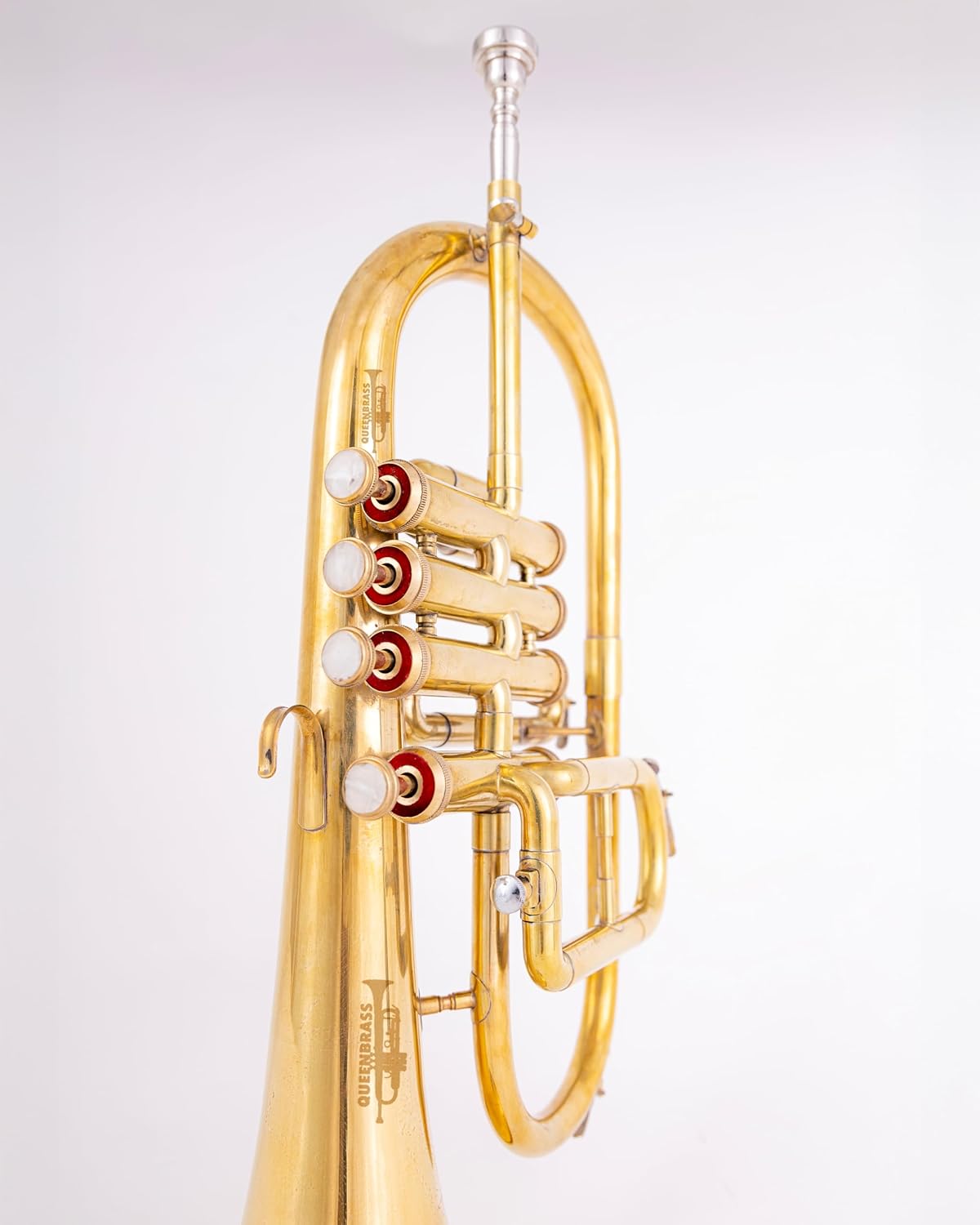 4-Valve Flugelhorn in Bb/F Pitch – Brass Flugel Horn with Mouthpiece & Case | Handcrafted for Jazz, Brass Bands & Orchestras, Gold