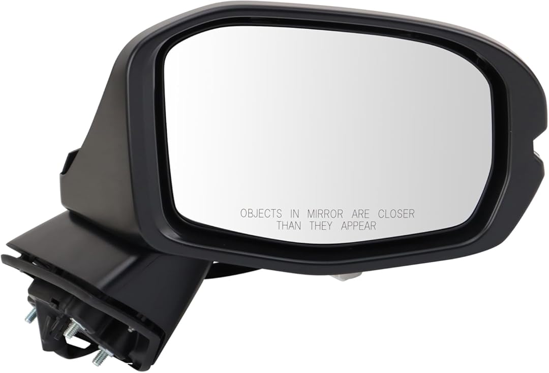 TRQ Passenger Side Mirror Assembly Power Turn Signal Textured Smooth Black Paint to Match Compatible with 2023-2024 Honda CR-V LX