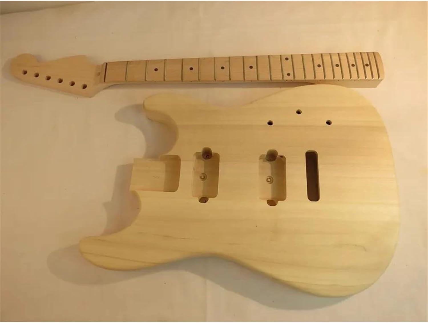 Guitar Body Guitar Replacement Parts Unfinished DIY Electric Guitar Including Guitar Neck And Guitar Body Set Had Been Polished Smoothly