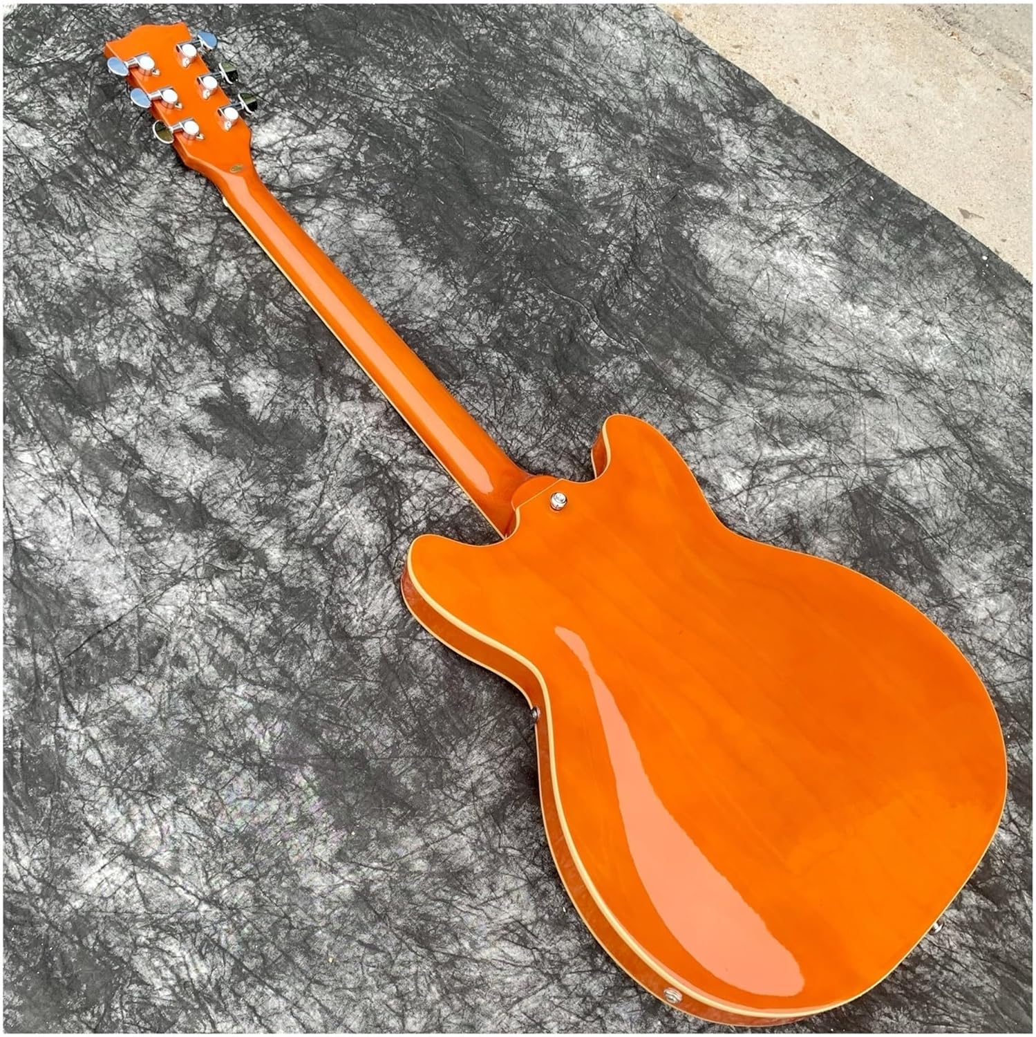Beginner Electric Guitar Kits Original Transparent Orange Semi Hollow Jazz Electric Guitar For Performance