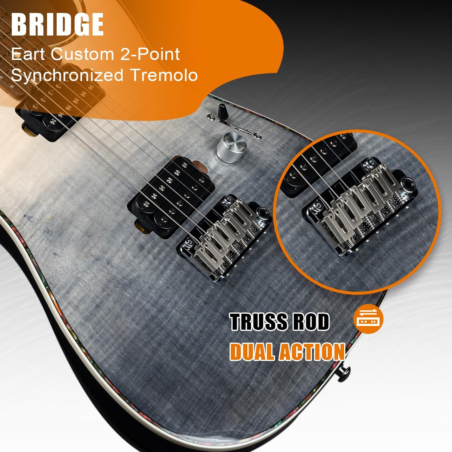 EART EYP-Elite Soild Body Electric Guitar with Roasted Mahogany Custom Artones-HBC115 Pickups NK-Arch-Top Body,Gloss Body Electric Guitar