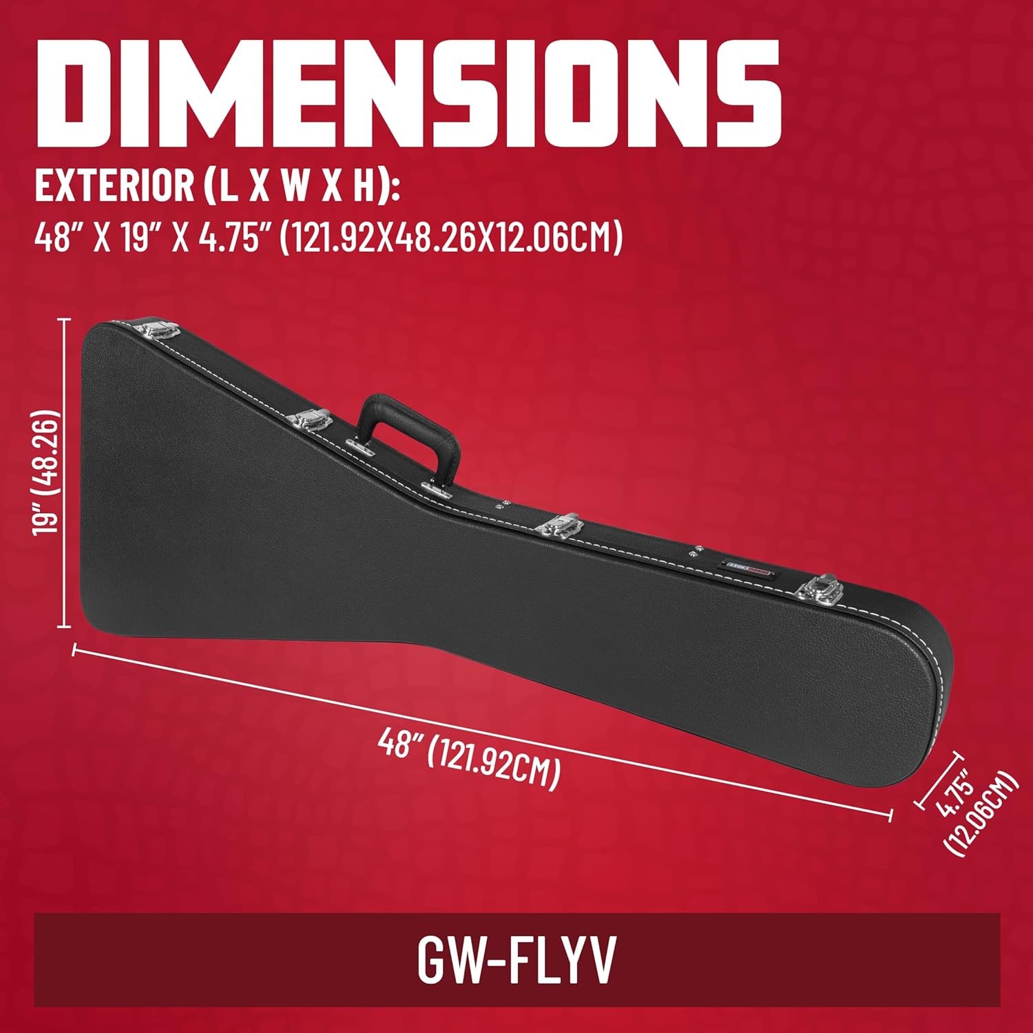 Gator Cases Deluxe Wood Case for Flying V Style Electric Guitars; (GW-FLYV)