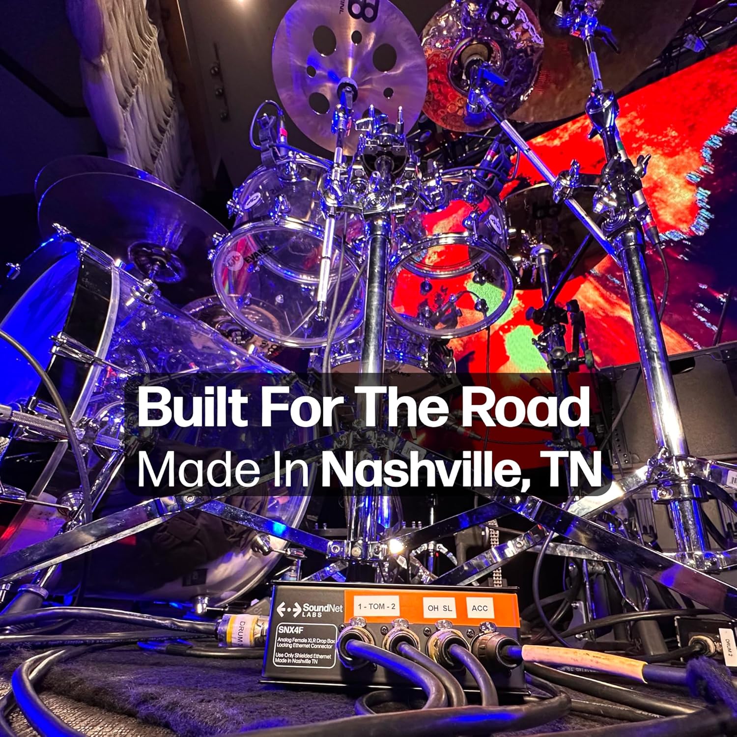 Made in USA - 4ch Audio Over Ethernet Drop Box - XLR Over Cat5-4 Channel Snake - EtherCon Connector (Female)