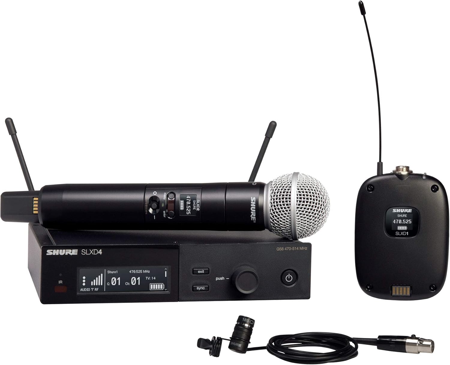 Shure SLXD124/85 Combo Wireless Handheld and Lavalier Microphone System - G58 Band