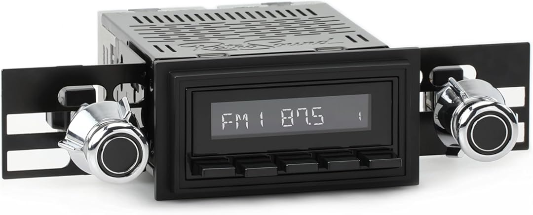 RetroSound RetroRadio AM FM Stereo 55-75 Black Compatible with 1968-79 Ford F-Series Truck