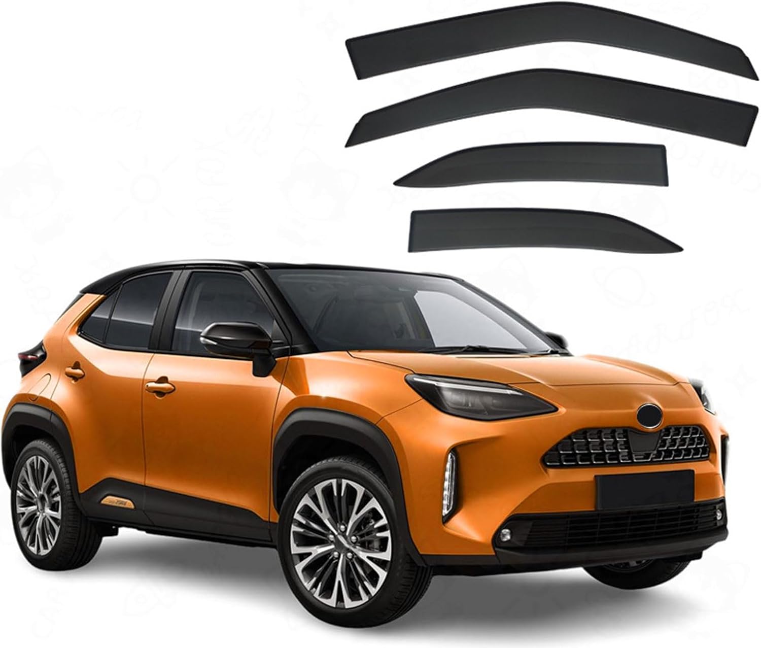 4 Pcs Car rain Guards for Toyota Yaris Cross MK1-XP210 2020+, Car Wind deflectors Window Visors rain Guards Car Vent Visors Deflectors Accessories