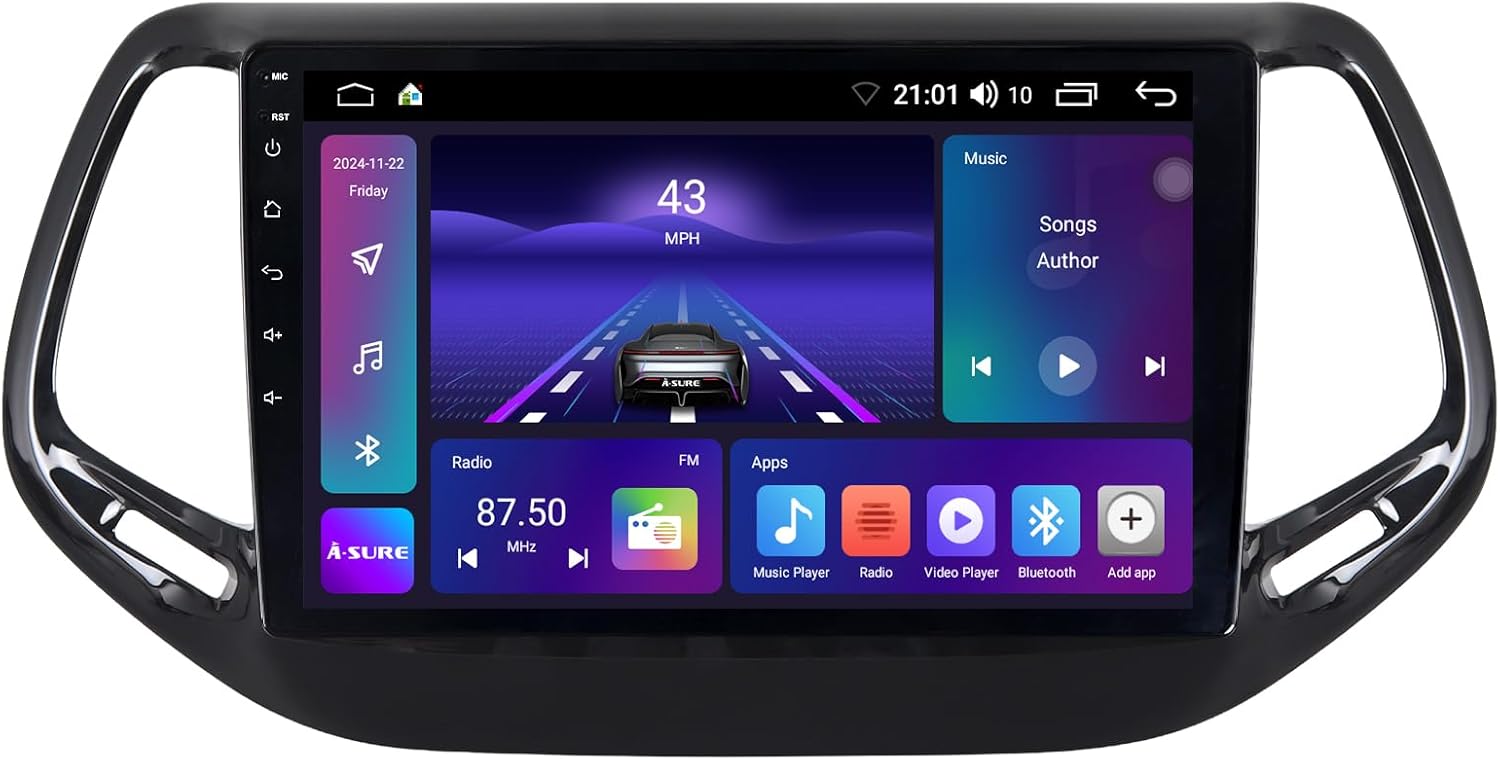 ASURE Android Car Stereo for Jeep Compass 2017‑2020-10.1