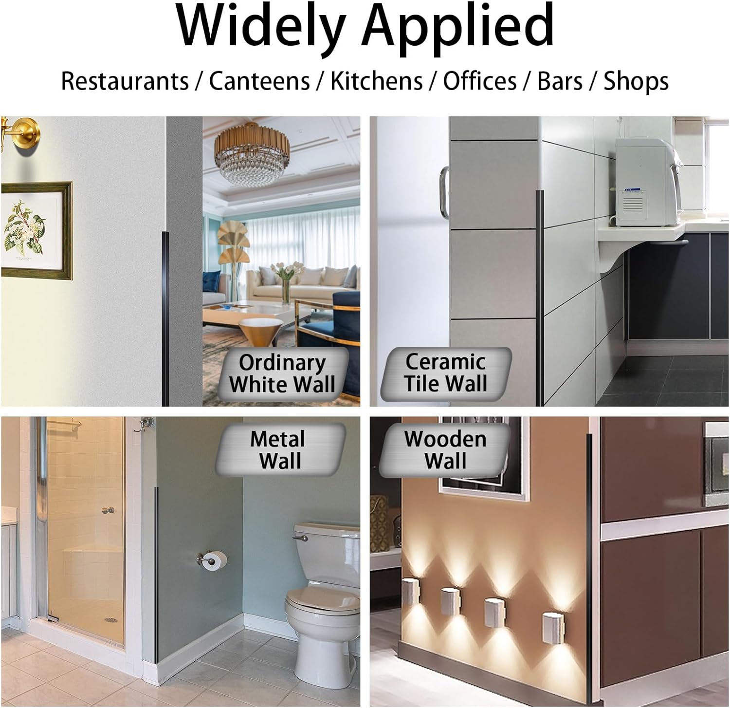 Aluminum Alloy Black Corner Guards 21Ga Thickness Wall Corner Protectors for Walls Right Angle Corner Protectors L Shaped Metal Protectors Guards (0.6x0.6x48 Inch-10PCS)