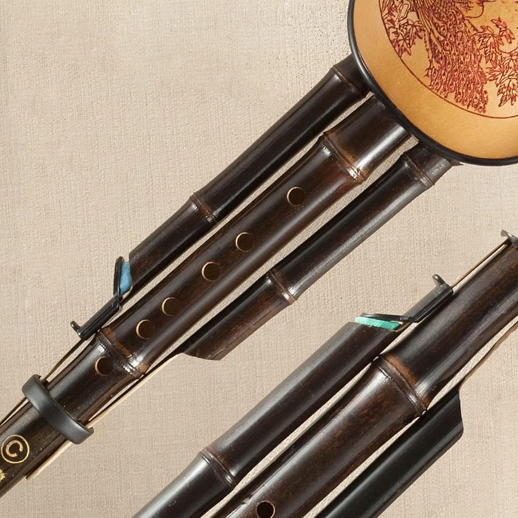 Mobkid Hulusi Musical Instrument Anti-Fall Cucurbit Musical Instrument Wind Instrument Practice for Beginners and Adults (Color : Yellow, Size : C-Key)